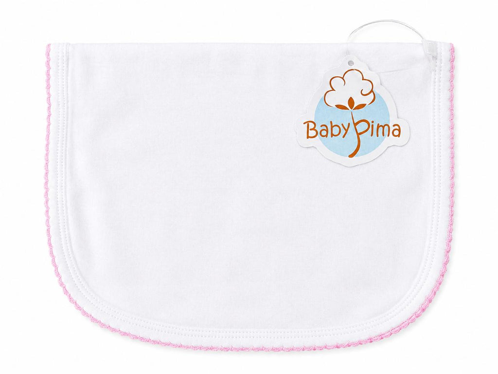 Pink picot burp cloth