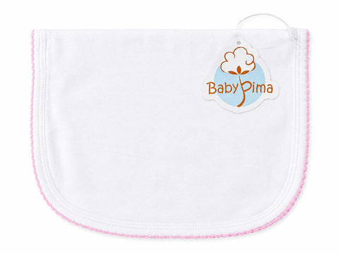 Pink picot burp cloth