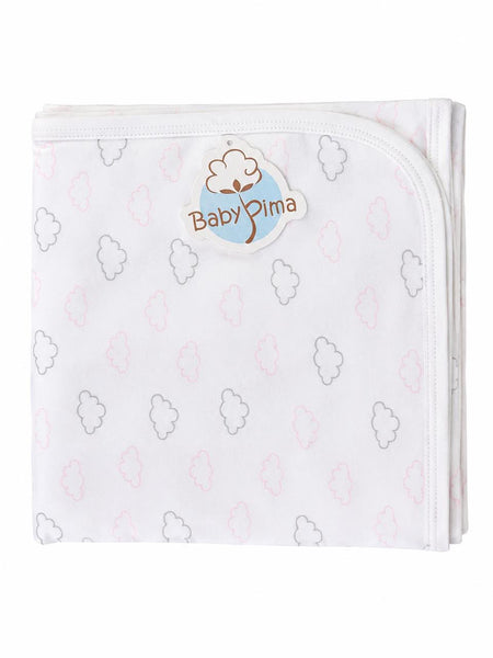White blanket with outlined clouds
