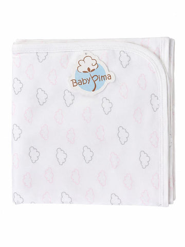 White blanket with outlined clouds