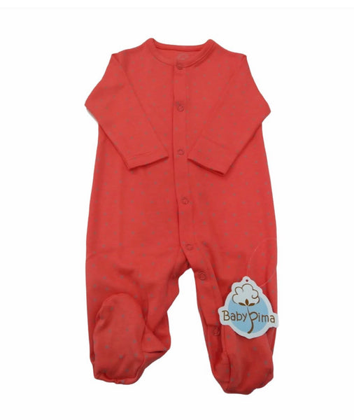 Coral pajama with grey stars