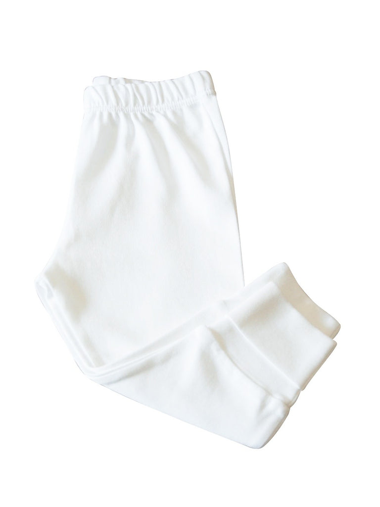 Fold over pants white