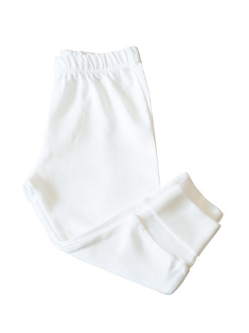 Fold over pants white