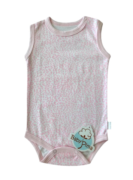 Pink animal print sleeveless bodysuit