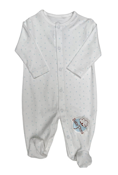 White pajama with baby blue stars