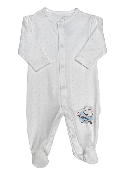 White pajama with pink stars