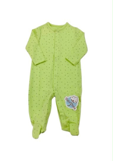 Lime green pajama with grey stars