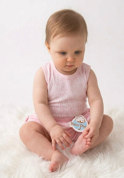 Pink animal print sleeveless bodysuit