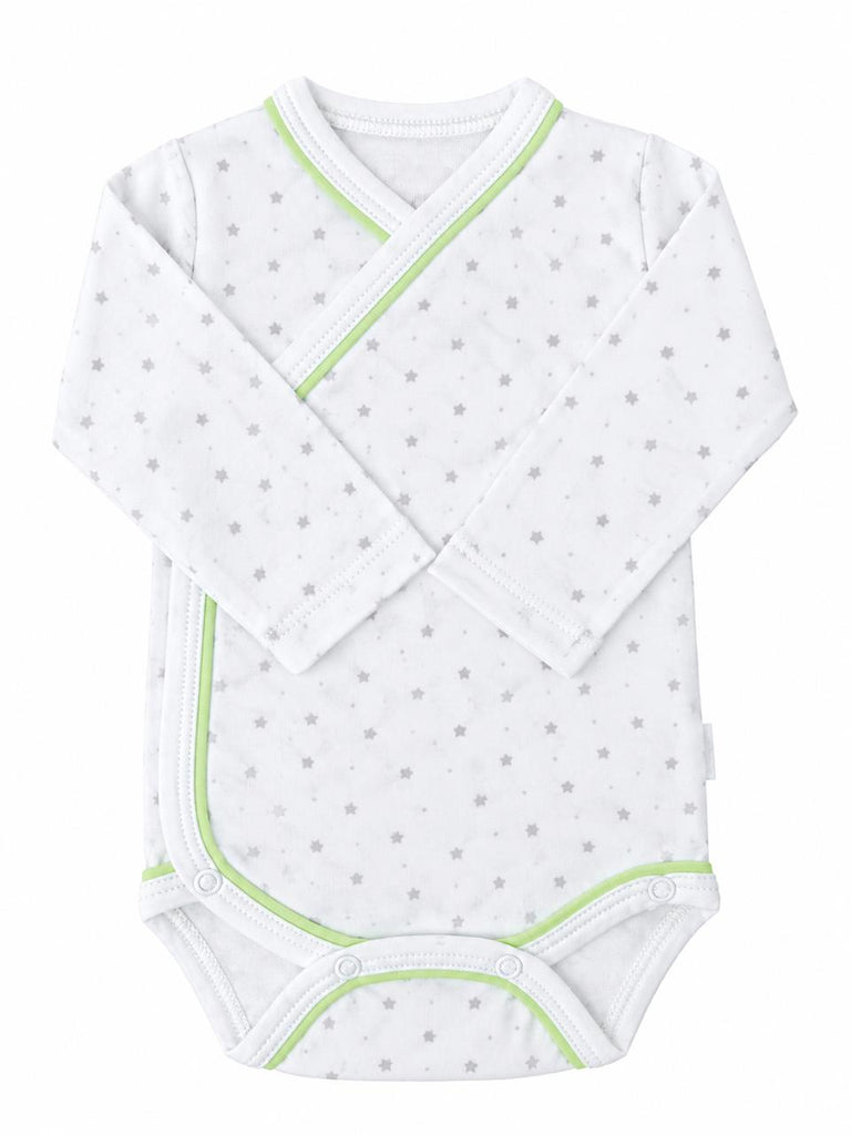 Grey and green kimono bodysuit