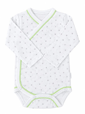 Grey and green kimono bodysuit
