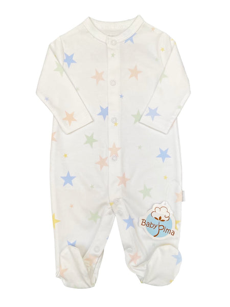 Natural pajama with multicolor stars