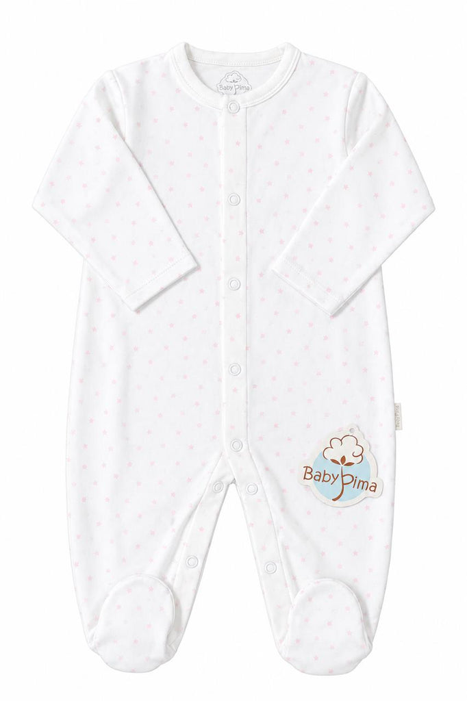 White pajama with pink stars