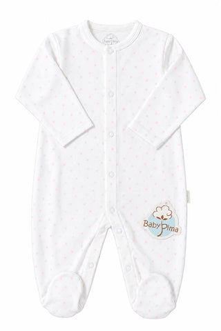 White pajama with pink stars