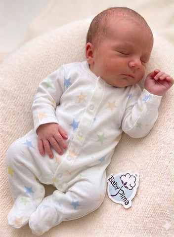 Natural pajama with multicolor stars