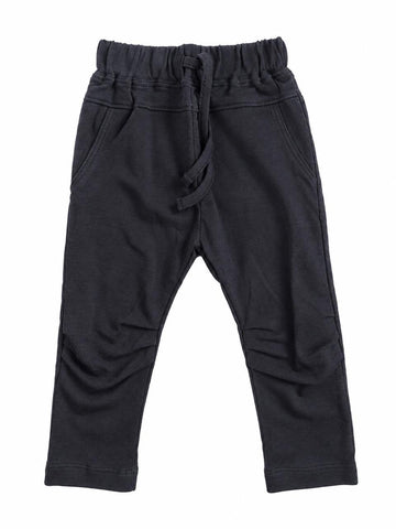 Black pants with knee pleats