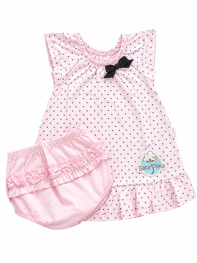 Pink polka dot dress