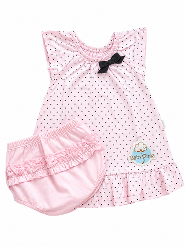 Pink polka dot dress