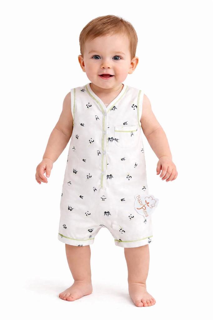 Natural panda romper