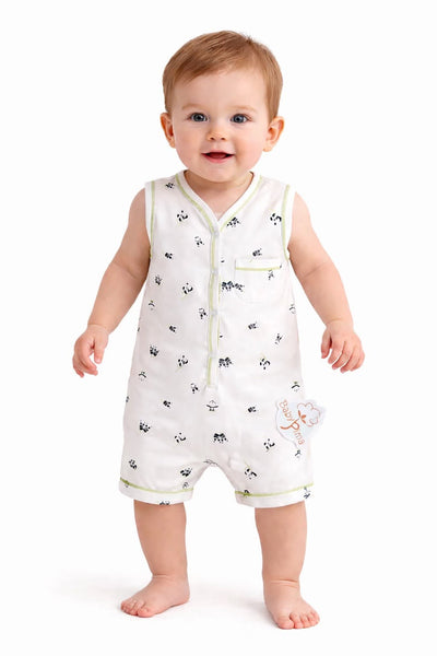 Natural panda romper
