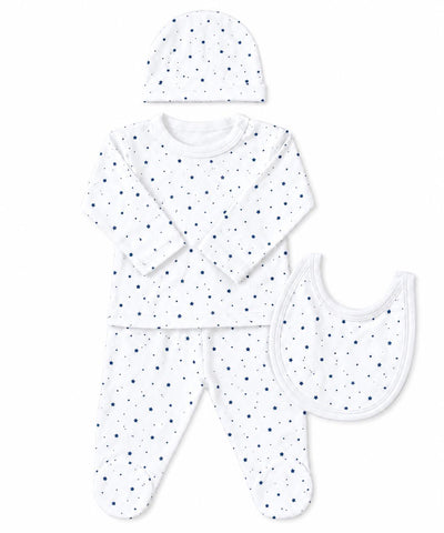 White 4-piece set with blue stars